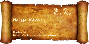 Malya Károly névjegykártya