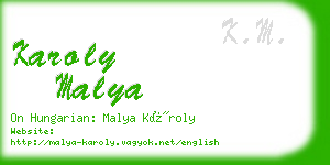 karoly malya business card